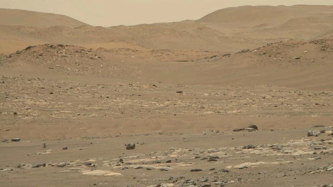 Ingenuity Mars Helicopter's Flight 13: Zoomed-In View From Perseverance