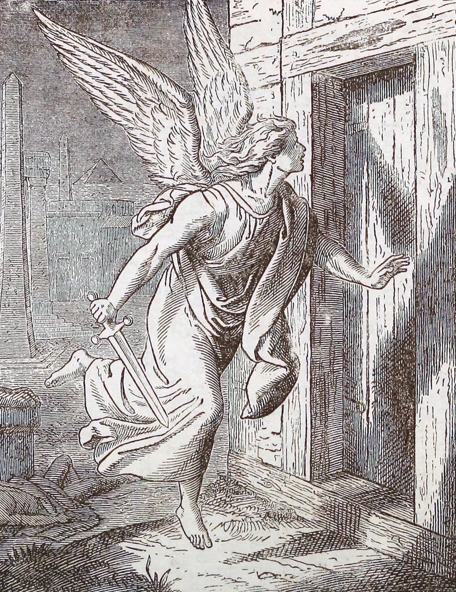 “The Destroying Angel Passing Through Egypt,” illustration for The Story of the Bible from Genesis to Revelation Told in Simple Language for