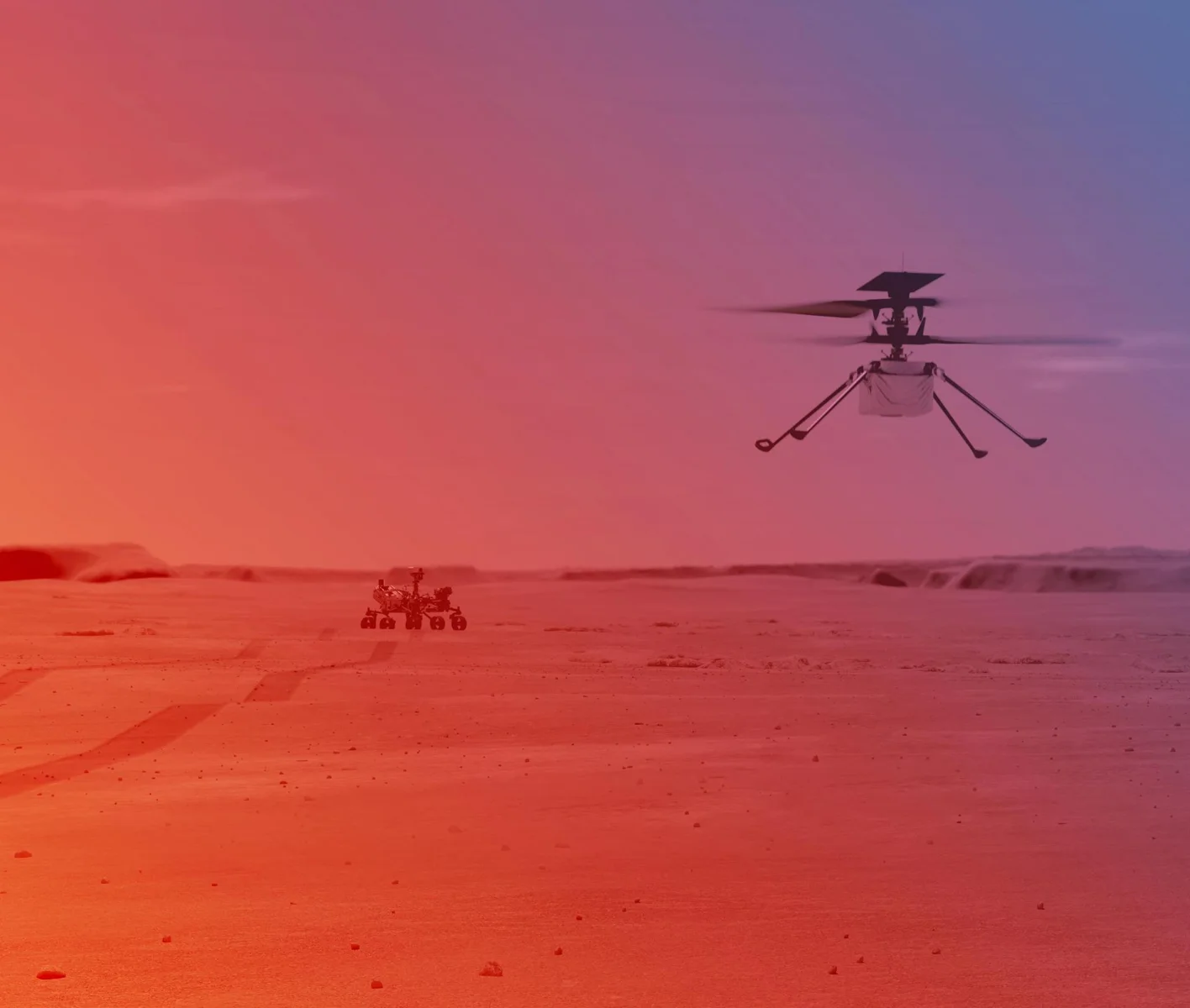 Ingenuity Helicopter on Mars (Illustration)