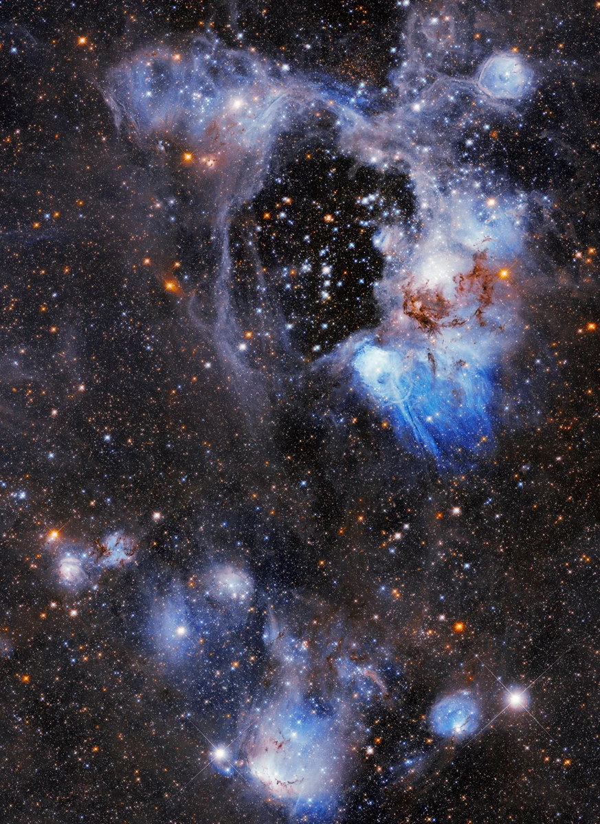 NASA’s Hubble Space Telescope captures a photogenic nebula, N44, in the Large Magellanic Cloud in this Sept. 3, 2026, image. N44 is dominate