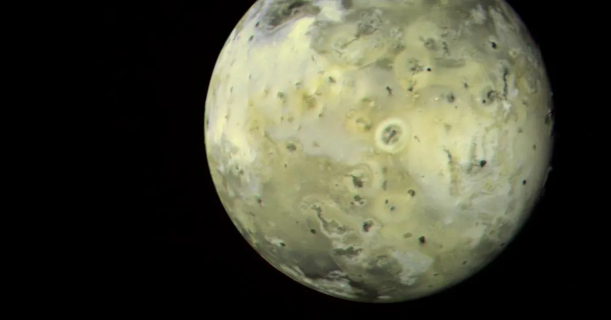 This full-disk image of Jupiter's satellite Io was made from several frames taken by Voyager 1 on March 4, 1979, as the spacecraft neared th