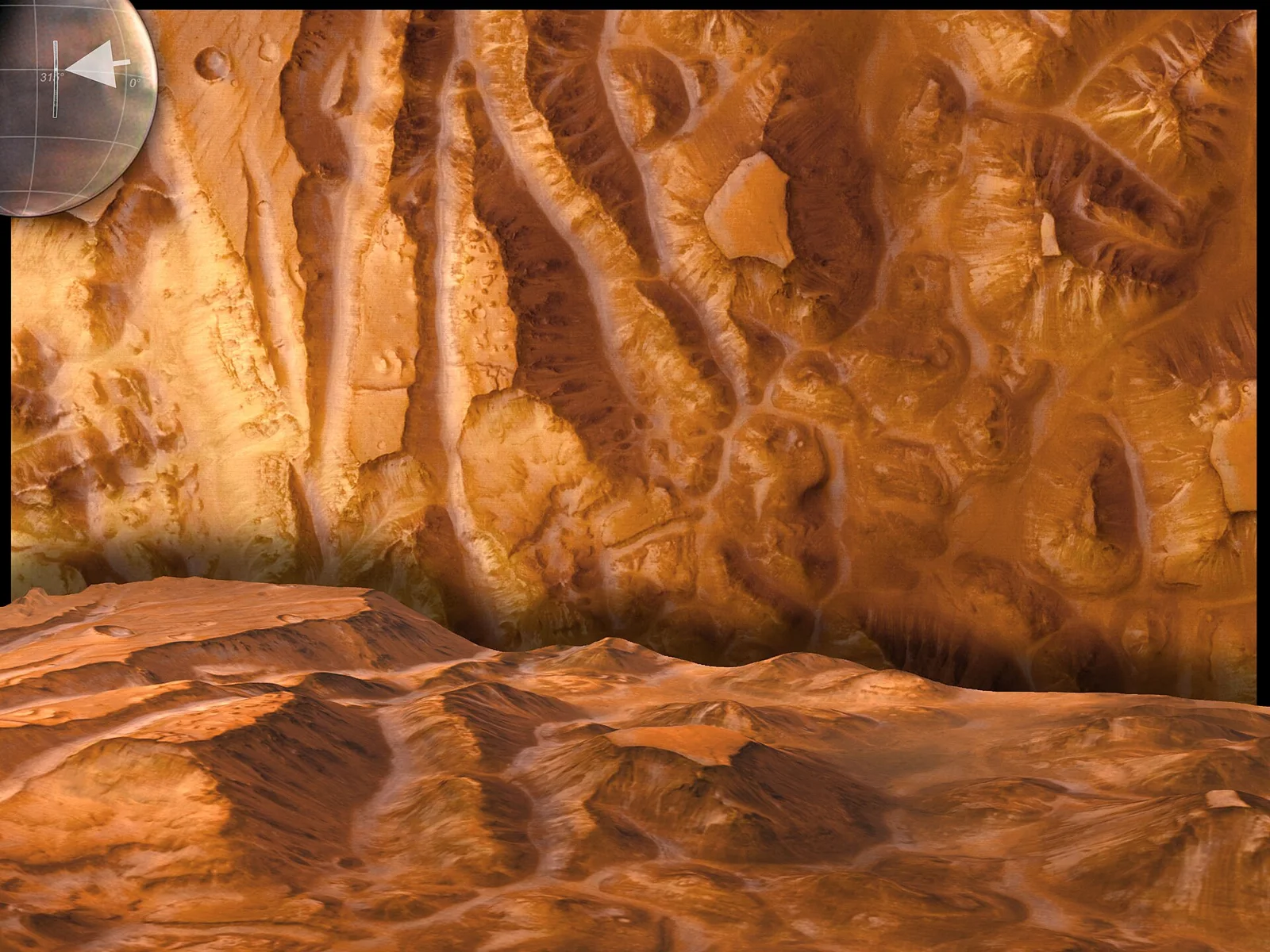 Picture taken by the High Resolution Stereo Camera (HRSC) on board ESA’s Mars Express orbiter on 14 January 2004 under the responsibility of