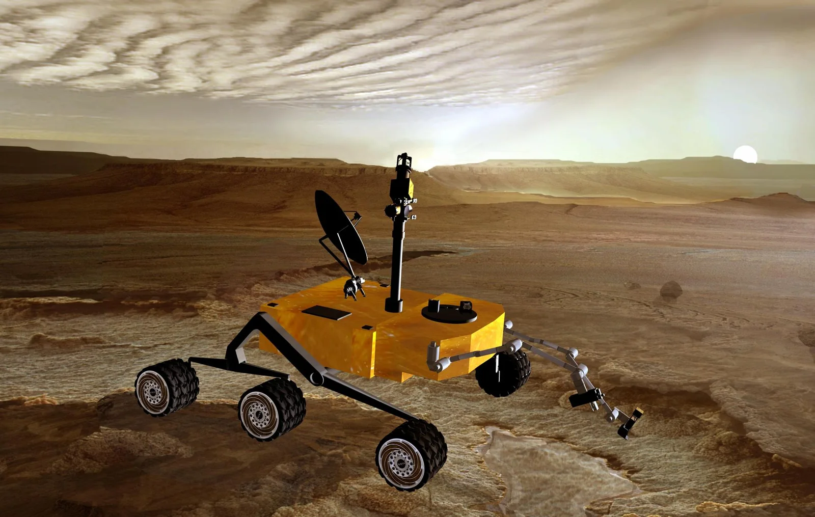 Mars Science Laboratory at Sunset Artist Concept