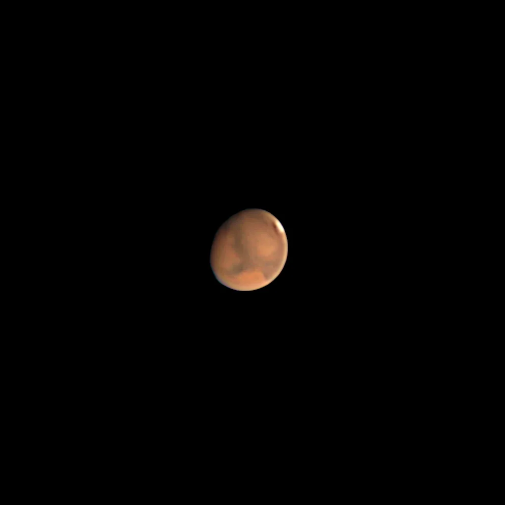 This high-resolution planetary photograph serves as a significant record of the Red Planet’s atmospheric and surface conditions during its 2