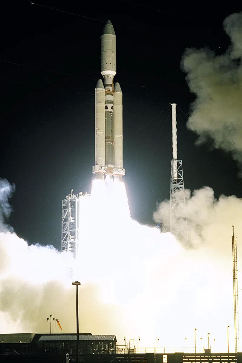 A seven-year journey to the ringed planet Saturn begins with the liftoff of a Titan IVB/Centaur carrying the Cassini orbiter and its attache