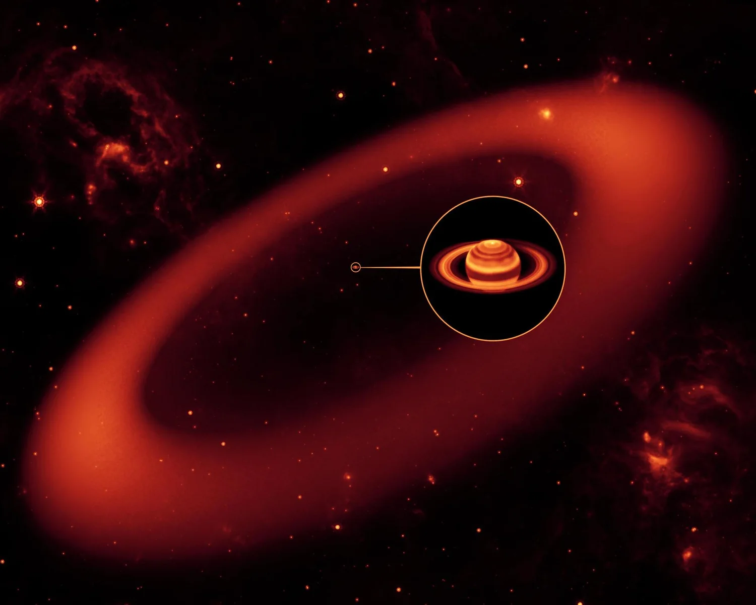 Saturn Infrared Ring Artist Concept
