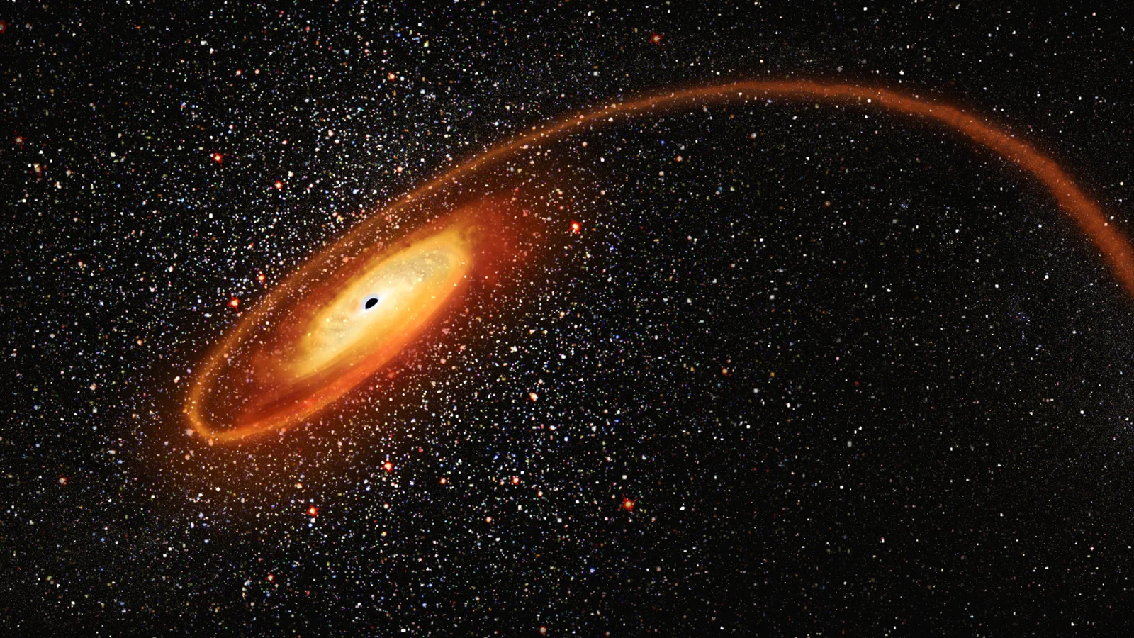 Illustration of Mid-Sized Black Hole Eating a Star