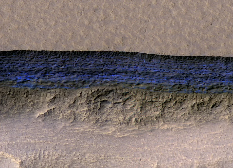 PIA22077: Underground Martian Ice Deposit Exposed at Scarp https://photojournal.jpl.nasa.gov/catalog/PIA22077 A cross-section of underground